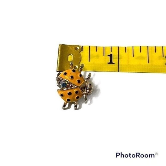 Vintage Enameled Yellow Ladybug Pin Brooch - Picture 2 of 3